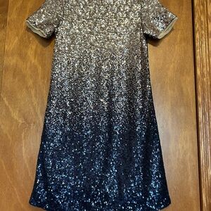 Girls Sequin Ombre Party Dress in Gold and Navy Idol Mind Size 14/16